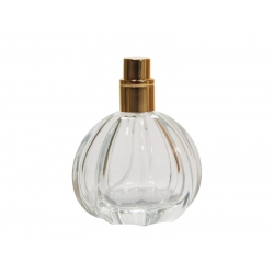 Butelka szklana perfumeryjna BULLE 60 ml Owalna z atomizerem i ozdobną nasadką 8207, zakręcana